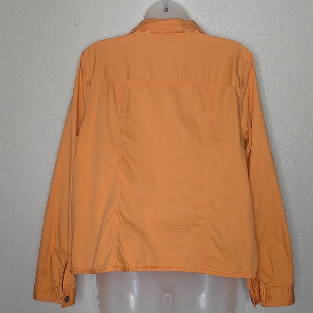 Vintage French Laundry Jacket Orange Denim Style Women's‎ L - Picture 2 of 10